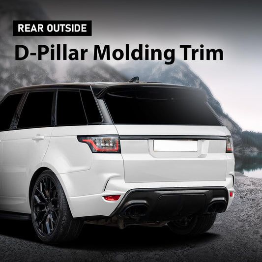 G-PLUS Rear Outside D Pillar Finish Molding Trim Compatible with Range Rover L405 2013-2021 2pcs Glossy Black