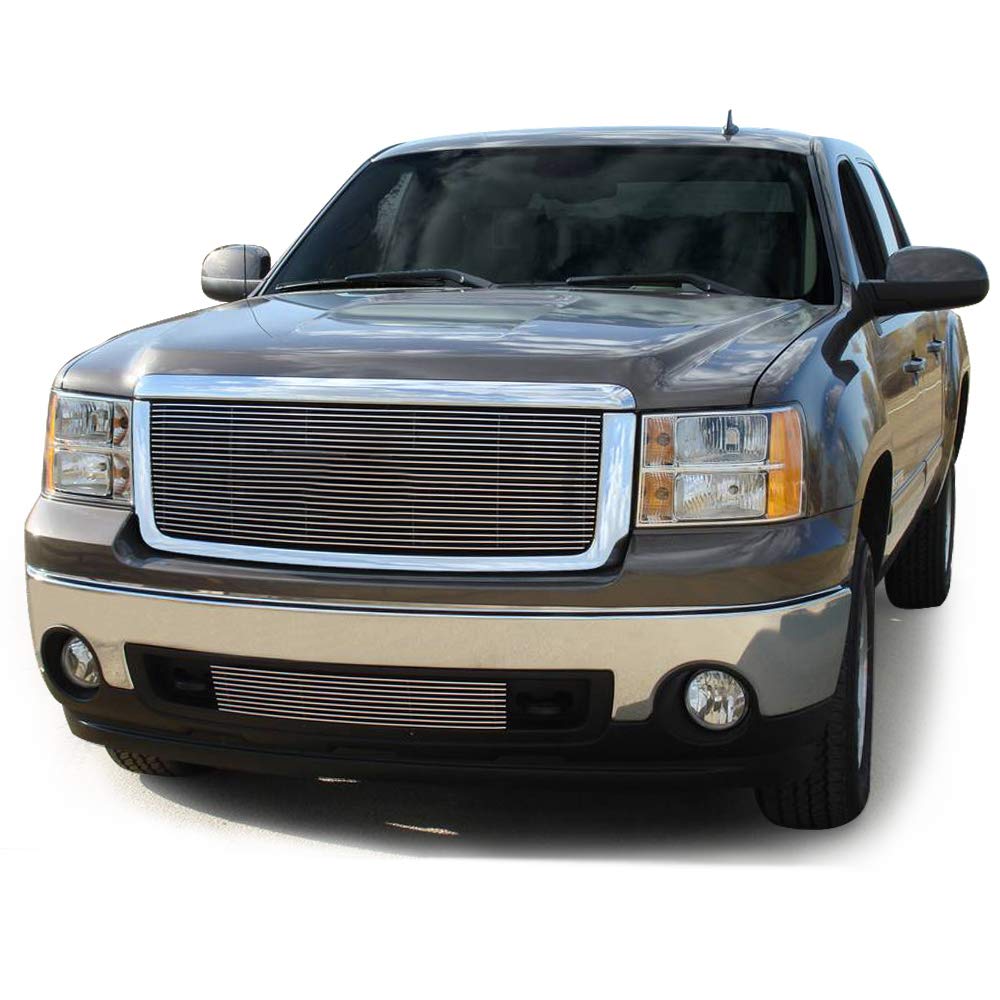 G-PLUS Truck Hood Molding Trim Moulding Chrome Compatible Fit GMC Sierra 1500 2007-2013/2500 HD 3500 HD 2007-2010 Silver GM1235109 10385156