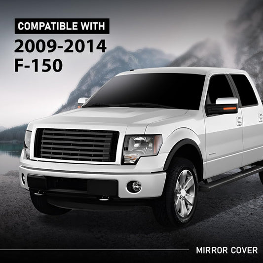 G-PLUS Mirror Covers Left & Right 2pcs Silver Compatible with Ford F150 2009-2014 9L3Z17D743CA, 9L3Z17D742CA