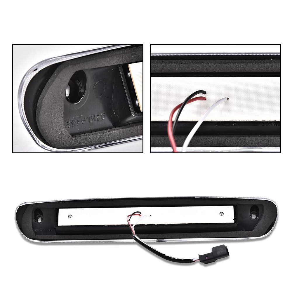 G-PLUS LED Third Brake Light Compatible With 07-14 Chevy Silverado/GMC Sierra,3RD LED Bar Brake/Cargo Light,Type I (Clear lens Chrome Housing Amber Reflector)