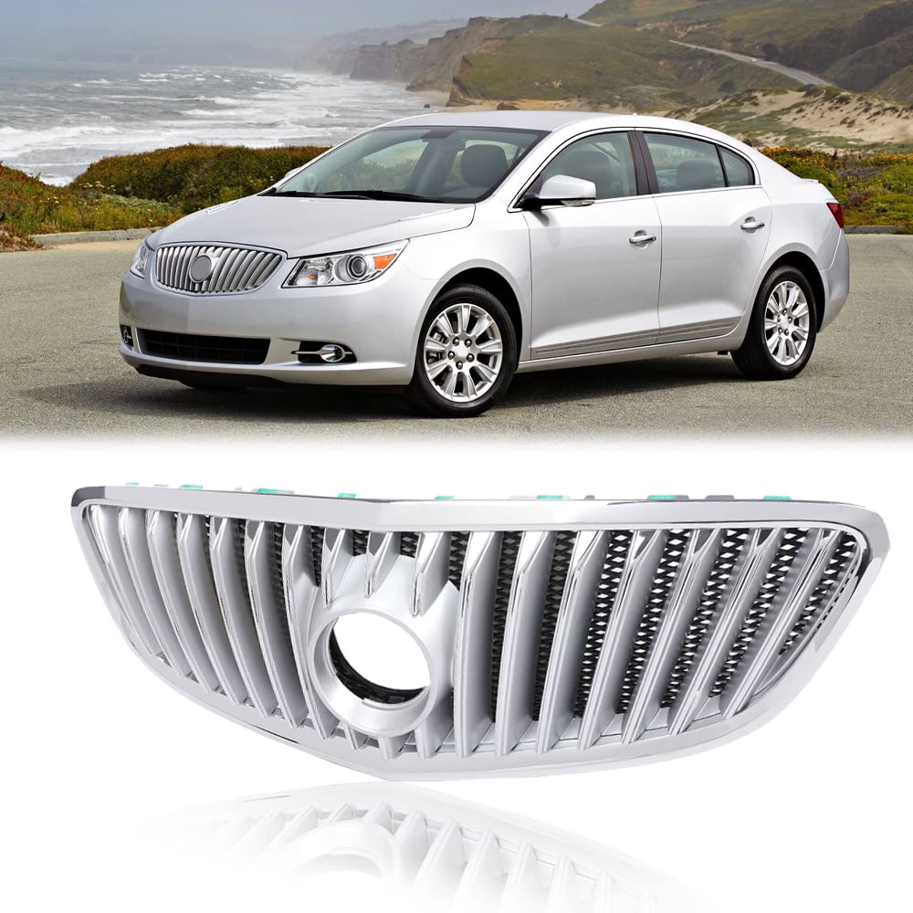 G-PLUS Front Upper Bumper Grille Grill Chrome Compatible with 2010-2013 Buick Lacrosse
