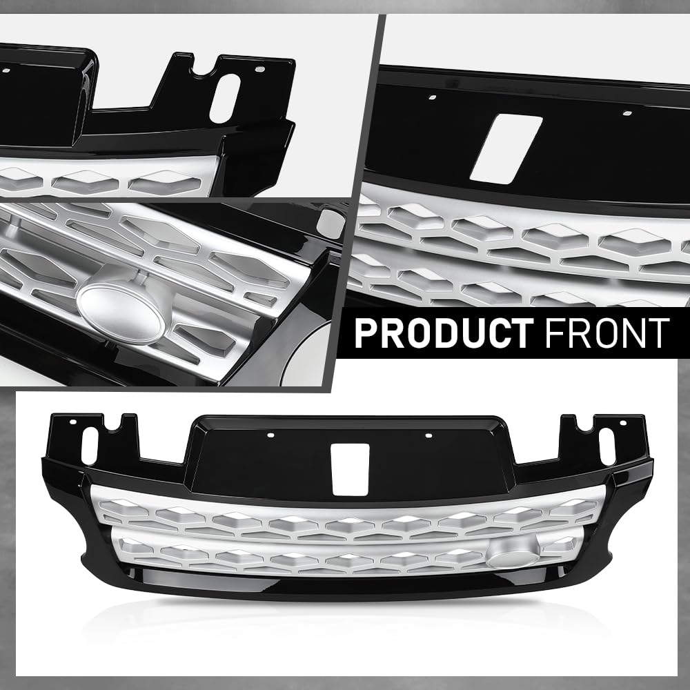 G-PLUS Front Hood Center Grille Grill Compatible with Range Rover Sport 2014-2017 LR054766, LR044120