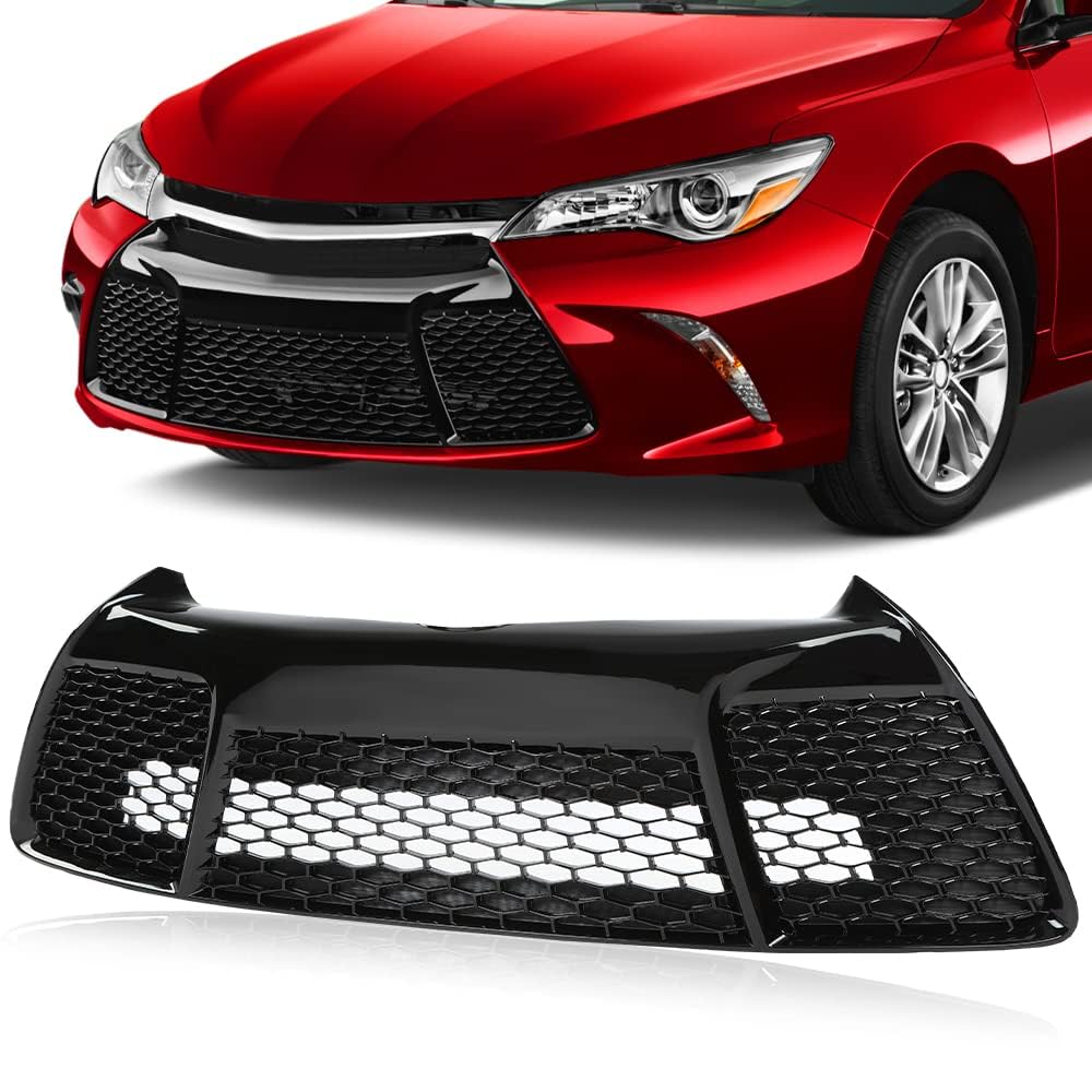 G-PLUS Front Bumper Lower Grille Compatible with Toyota Camry SE XSE 2015 2016 2017 53112-06280, 5311206280 Black 53112-06280, 5311206280 Grill