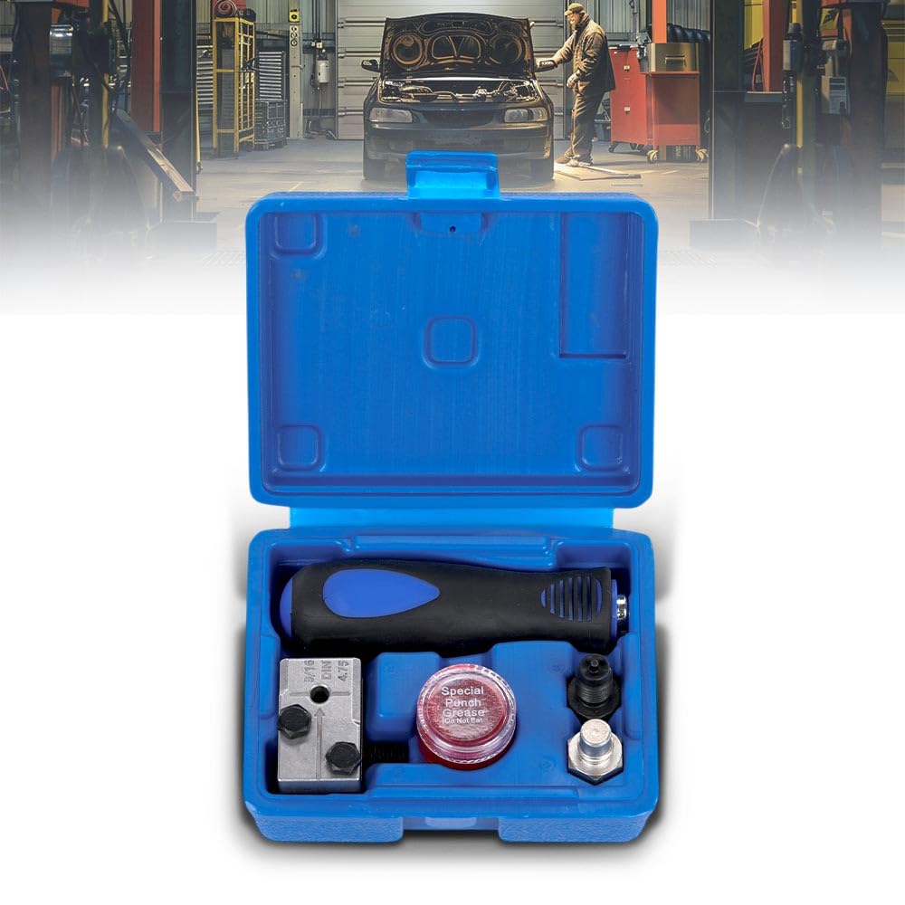 G-PLUS Universal Handheld Car Brake Line Flaring Tool Kit 3/16 Inch Double Flare Automotive Brake Fuel Line Repair Tool Set Black