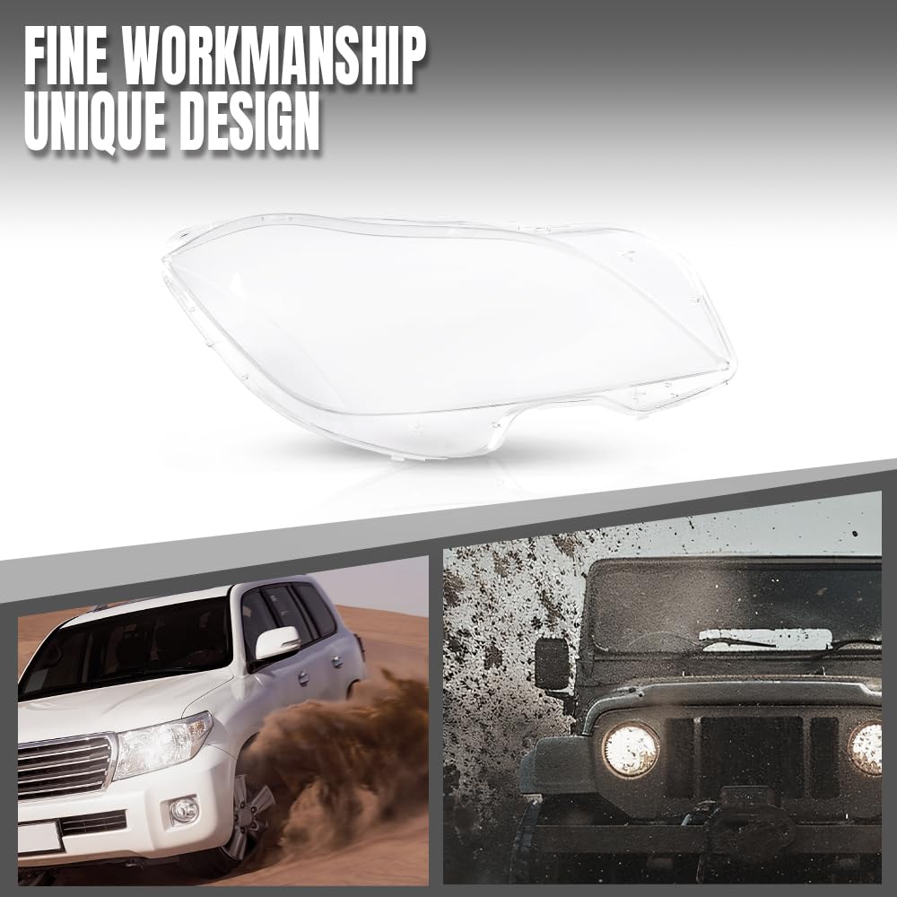G-PLUS Headlight Lens Cover Compatible with Benz CLS W218 CLS350 CLS500 CLS550 2010 2011 2012 2013 2014 Left & Right Front Headlamp Lens Cover Clear