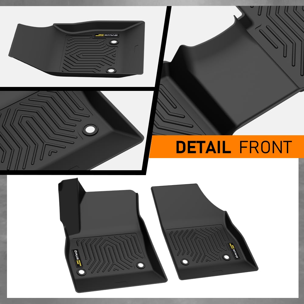 G-PLUS Floot Mats Compatible with Chevy Cruze 2017 2018 2019 TPE Custom Fit All Weather Protection Car Mats Floor Cargo Liners Accessories 1st & 2nd Row Black alfombras para carro 3PCS