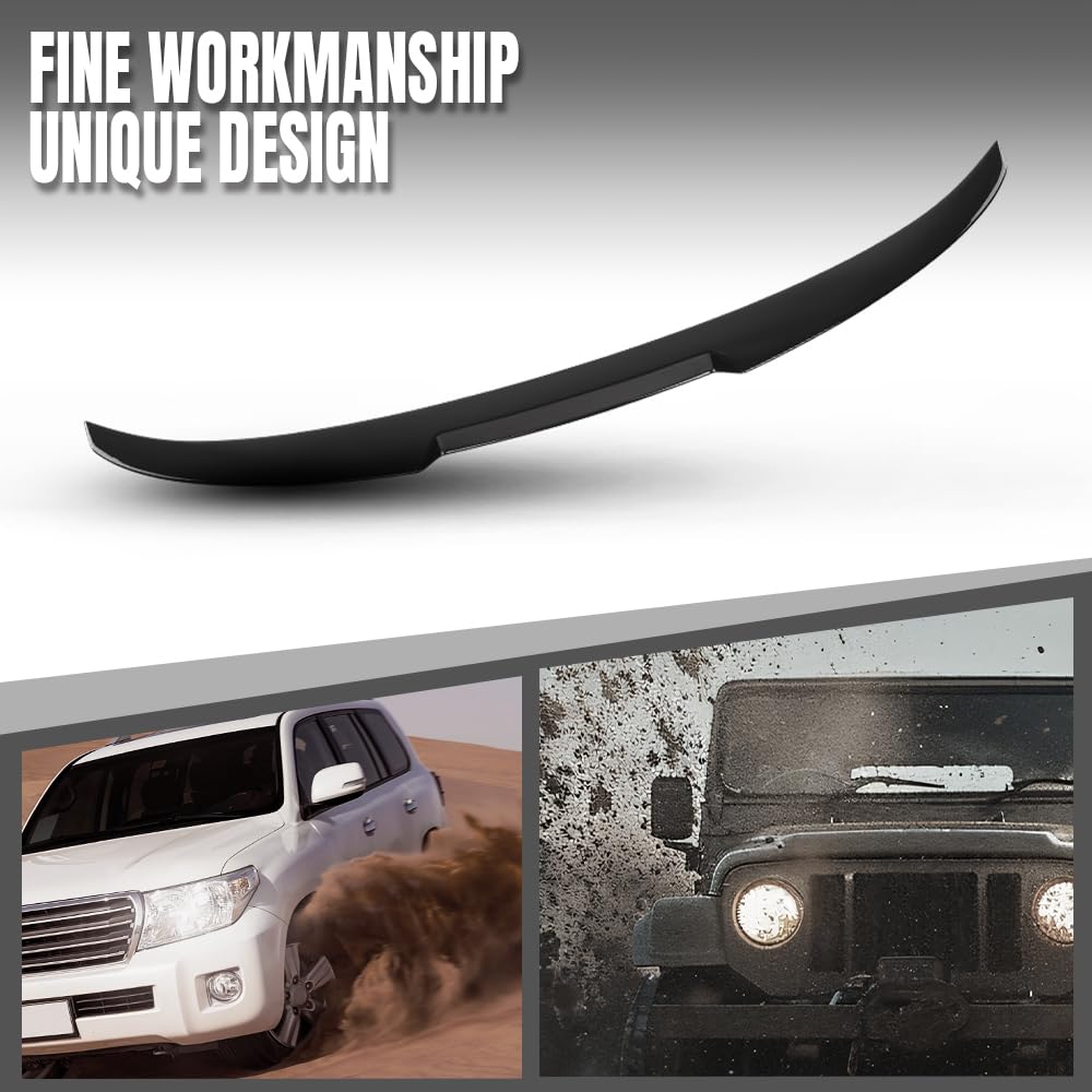 G-PLUS Rear Trunk Spoiler Wing Compatible with BMW 5 Series F10 F18 4 Door Sedan Model 2011-2016 Fit BMW F10 M5 Sedan 2011-2016 Will Not Fit Wagon Model Glossy Black