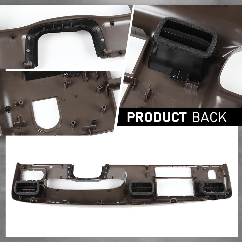 G-PLUS Dash Bezel Radio Cluster Trim Panel W/o Hole Compatible with Ford F250 F350 Super Duty 1999-2004 Brown