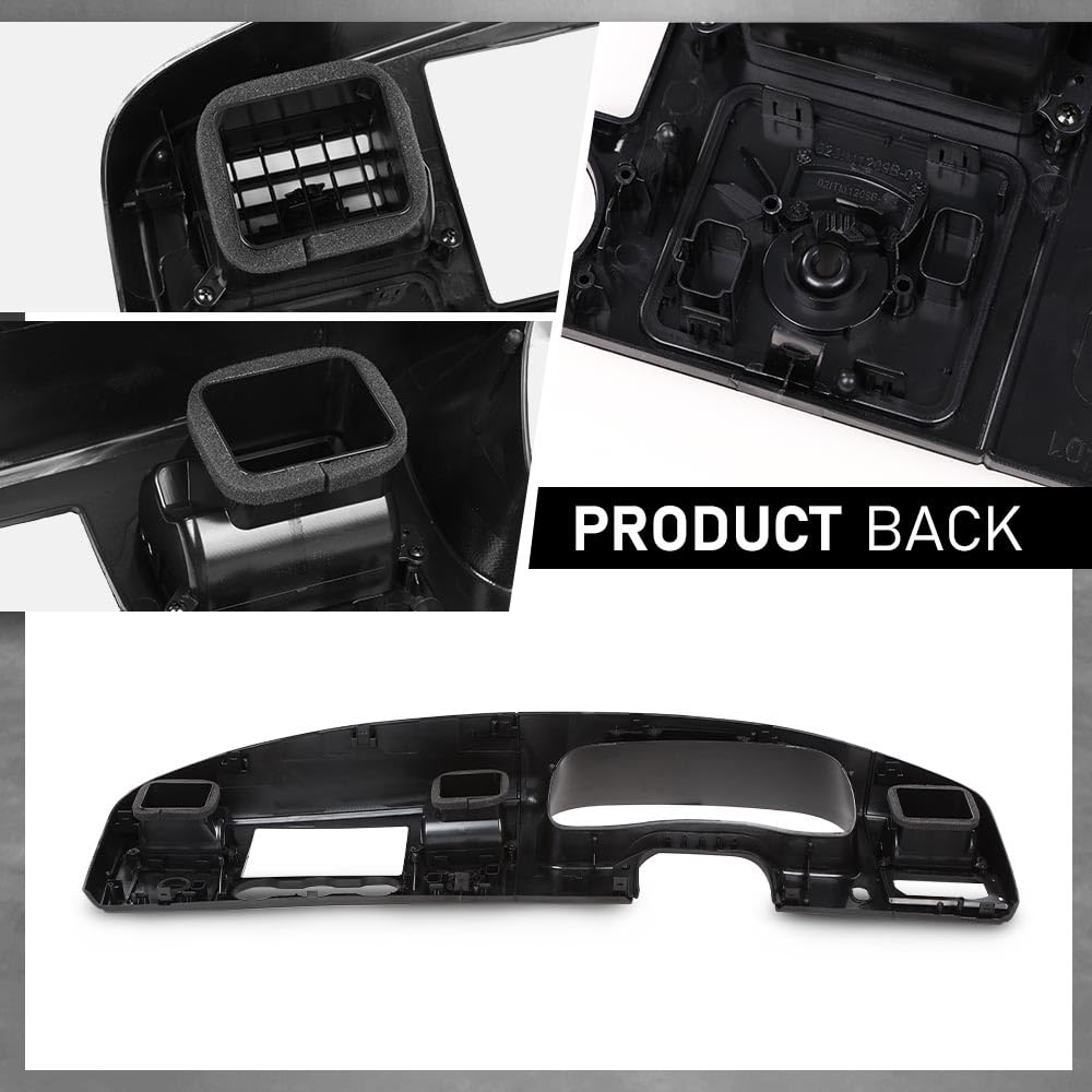 G-PLUS Dash Bezel Dashboard Surround Trim Panel Compatible with Ford F250 F350 Super Duty 2005 2006 2007 Black Dash Cover