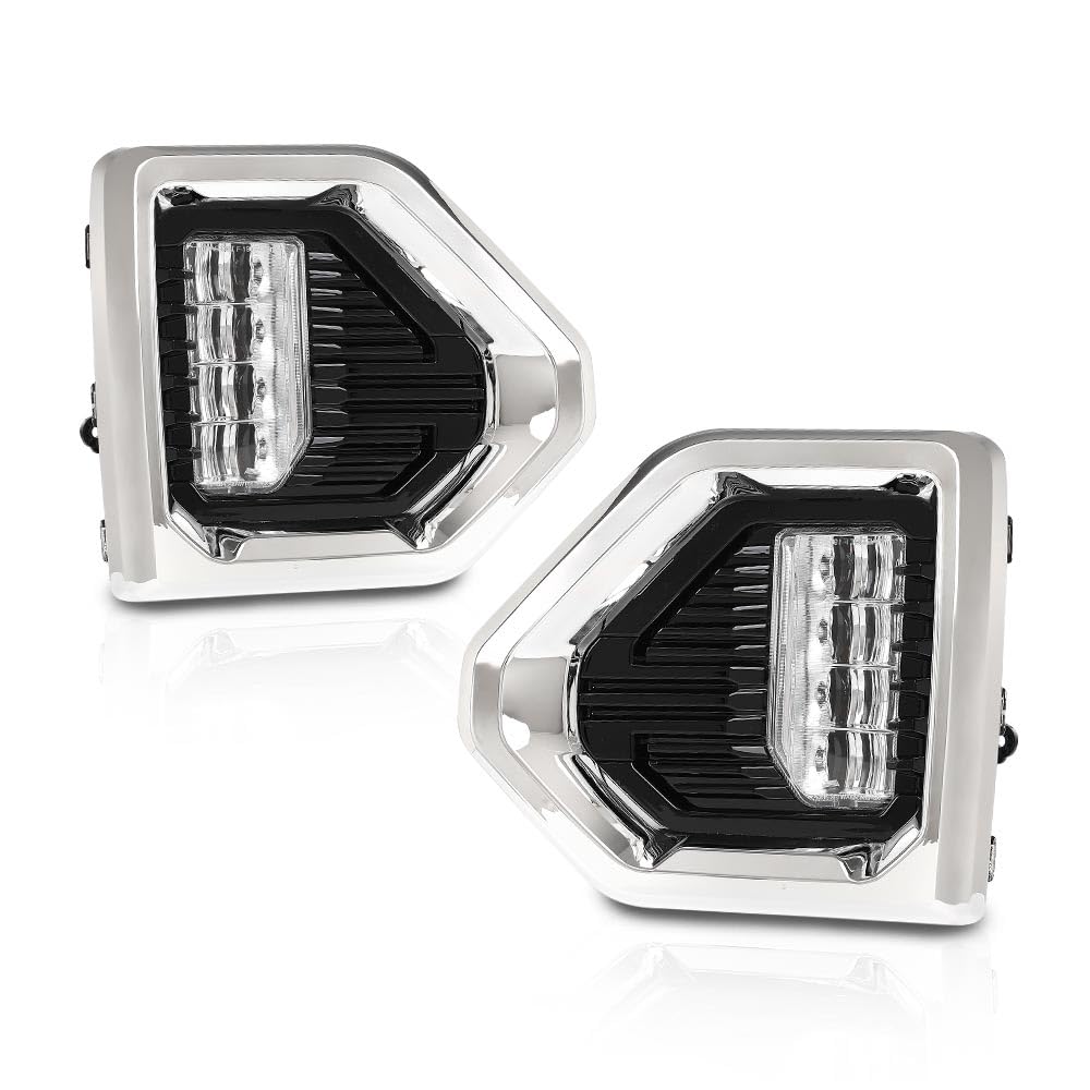 G-PLUS LED Fog Lights w/Switch & Bezel Left and Right Side Compatible with GMC Sierra 1500 Denali/SLT/AT4 models only 2019-2021,Not fit for Elevation/SLE/Base models GM2592331 GM2593331