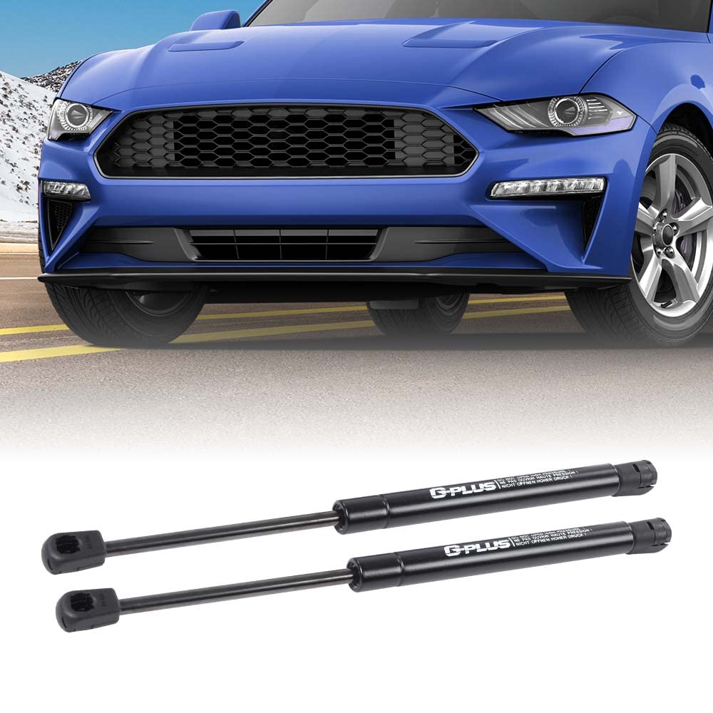 G-PLUS Racing Hood Lift Strut Damper Shock Set Complete Kit Black Compatible with Ford Mustang 15-21
