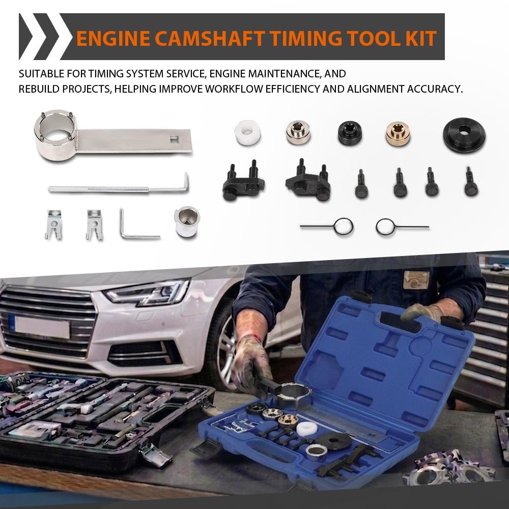 G-PLUS Engine Camshaft Timing Tool Kit Compatible with Audi/VW 2.0 Turbo TFSI EOS GTI T10352, T10352/1, T10352/2, T10368, T40196, T10354, T10060A, T40011, T40098, T40267, T40271 Black