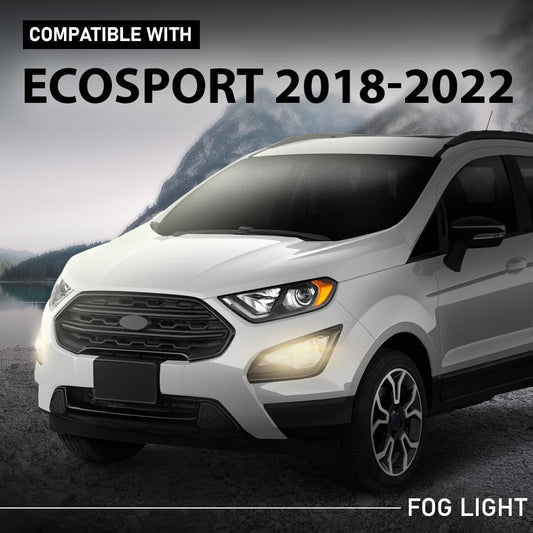G-PLUS Pair Front Fog Lights & Fog Lamp Cover Bezel Set 4PCS, Compatible with Ford EcoSport 2018-2022, GN1Z15266AA, GN1Z15266AB
