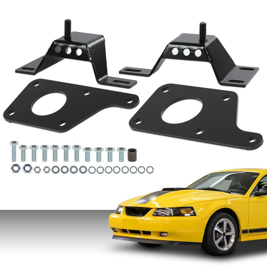 G-PLUS Engine Swap Adapter Plates w/ 4.6L Solid Mounts Compatible with Ford Mustang Chassis 1979-2004 with 5.3L 5.7L 6.0L LS Engine Swap