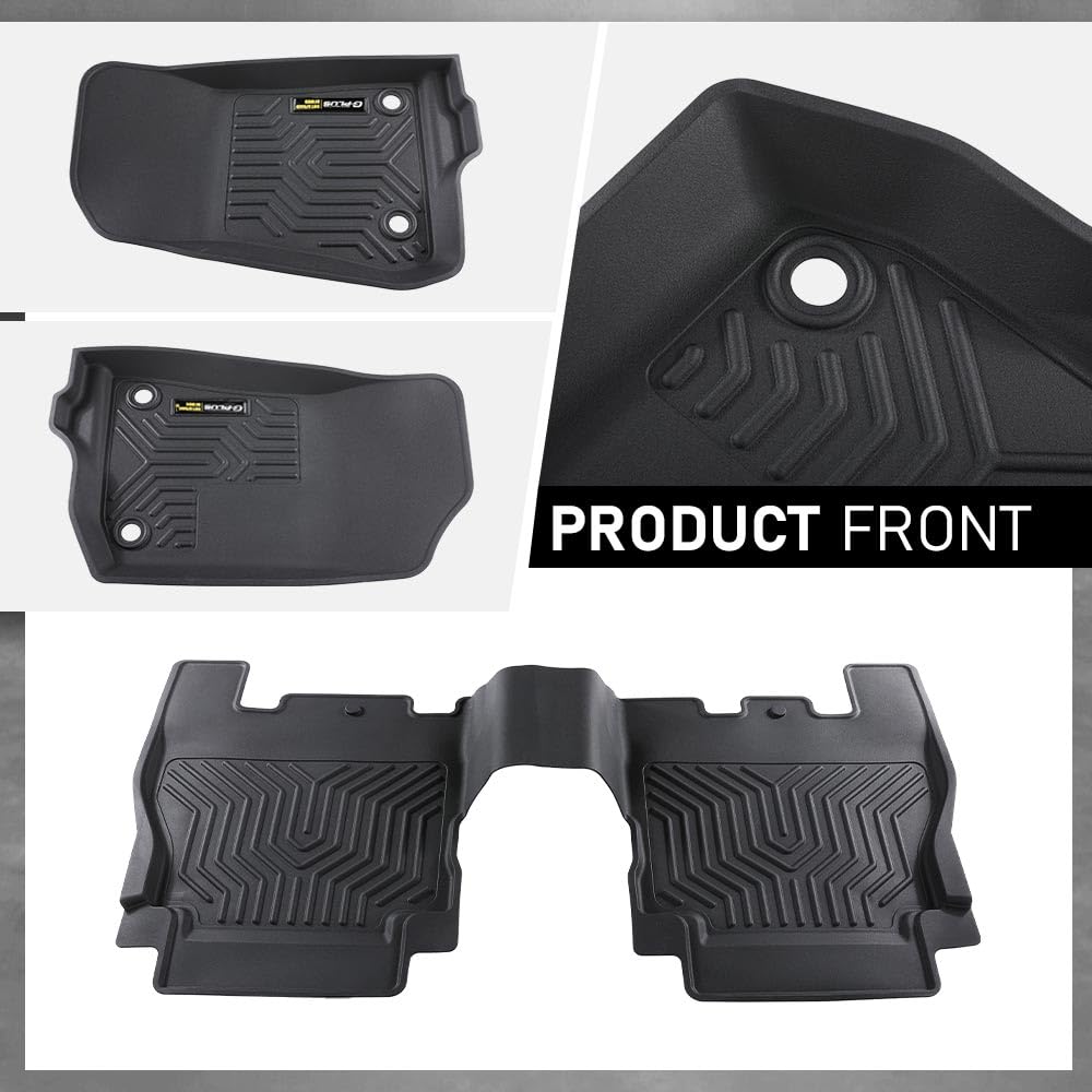 G-PLUS Floor Mats Compatible with 2018-2024 Jeep Wrangler JL Unlimited 4 Door Only (Not Fit for JK or 4XE) TPE All Weather Full Cover Protection 3 Piece,Black Floor Liners