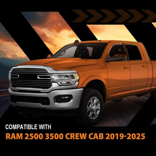 G-PLUS in-Channel Side Window Vent Visor Deflectors Rain Guards Compatible with Dodge Ram 2500 3500 Mega/Crew Cab 2019-2026 Impact-Resistant PMMA 4 PCS Smoky