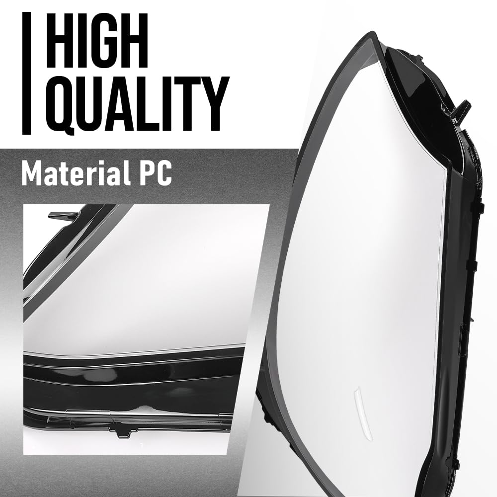 G-PLUS Headlight Lens Cover Compatible with Benz C-Class W205 2015-2017 A2059067303 Left Side Front Headlamp Lens Cover Clear