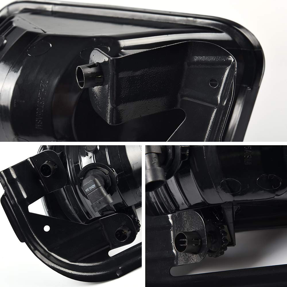 G-PLUS Smoke Lens Front Bumper Fog Lights Assembly Compatible With Dodge Ram 1500 2009-2012/Ram 2500 3500 2010-2018 Driving Lamps w/Bracket + H10 12V 42W Halogen Bulbs