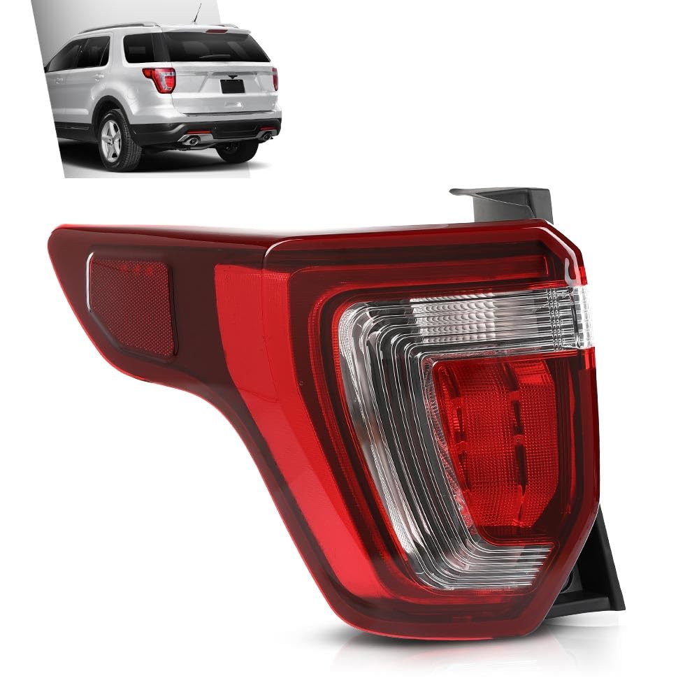G-PLUS Rear Tail Light Brake Lamp Assembly Compatible with Ford Explorer 2016-2019 Left Side FB5Z13404A without Wiring Harness & Bulb Faros Traseros Luces Traseras
