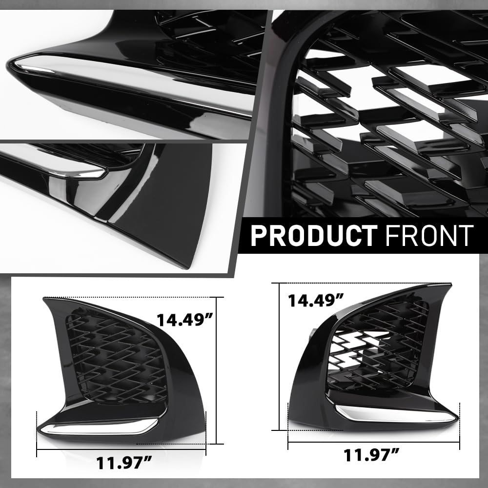 G-PLUS Front Bumper Set (Front Bumper, License Plate) Compatible with 2007-2009 LX LS460 to 18+ LS F-Sport Style 2Pcs