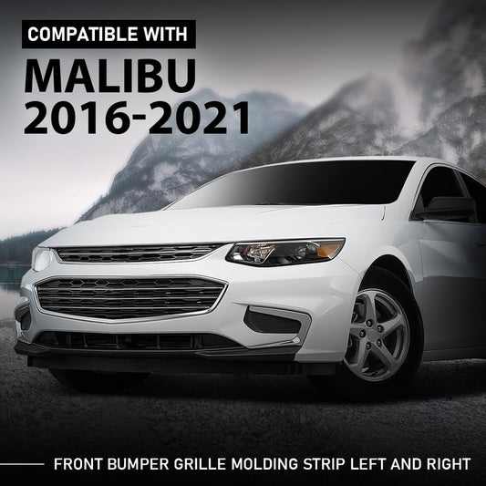 G-PLUS Front Bumper Grille Molding Strip Compatible with Chevy Malibu 2016-2021 23478391 23478390 2Pcs Right Left
