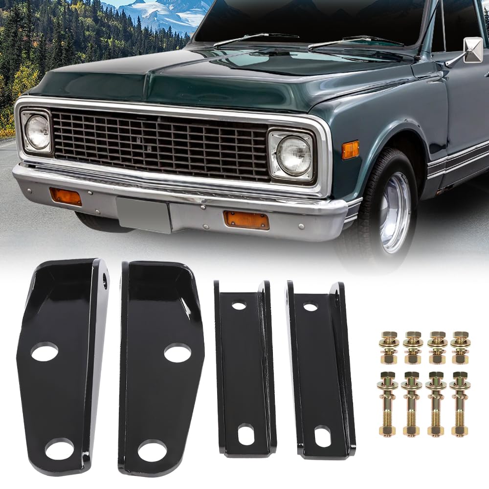 G-PLUS Rear Shock Relocation Kit Compatible With Chevy 66 C10 C20 GMC 1963-1972 Pickup Lowered Truck