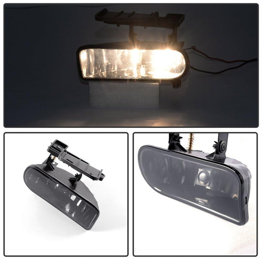 G-PLUS Fog Light Lamps Compatible with Chevy Silverado 1500 2500 1999-2002 / Fit Tahoe Suburban 2000-2006 / Fit Silverado 3500 2001-2002 Fog Light Lamps w/Bulbs Smoke Color 1 Pair (Smoky)