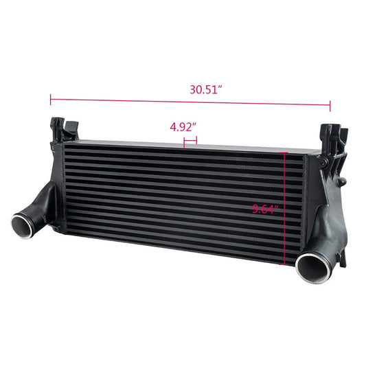 G-PLUS Charge Air Cooler/Intercooler Compatible With 2013-2018 Ram 2500 3500 6.7L Aluminum Tank Tube & Fin Core Black
