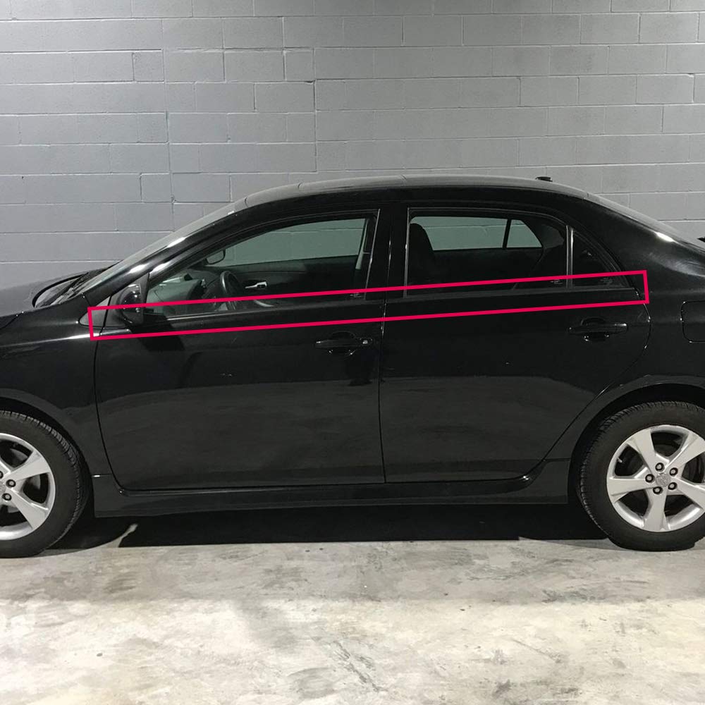Weatherstrip Door Window Moulding Trim Seal Belt Compatible with Toyota Corolla CE/LE/S/XLE/XRS/Base Sedan 4-Door 2009-2012 Weatherproof Black Outside Trim Seal Belta