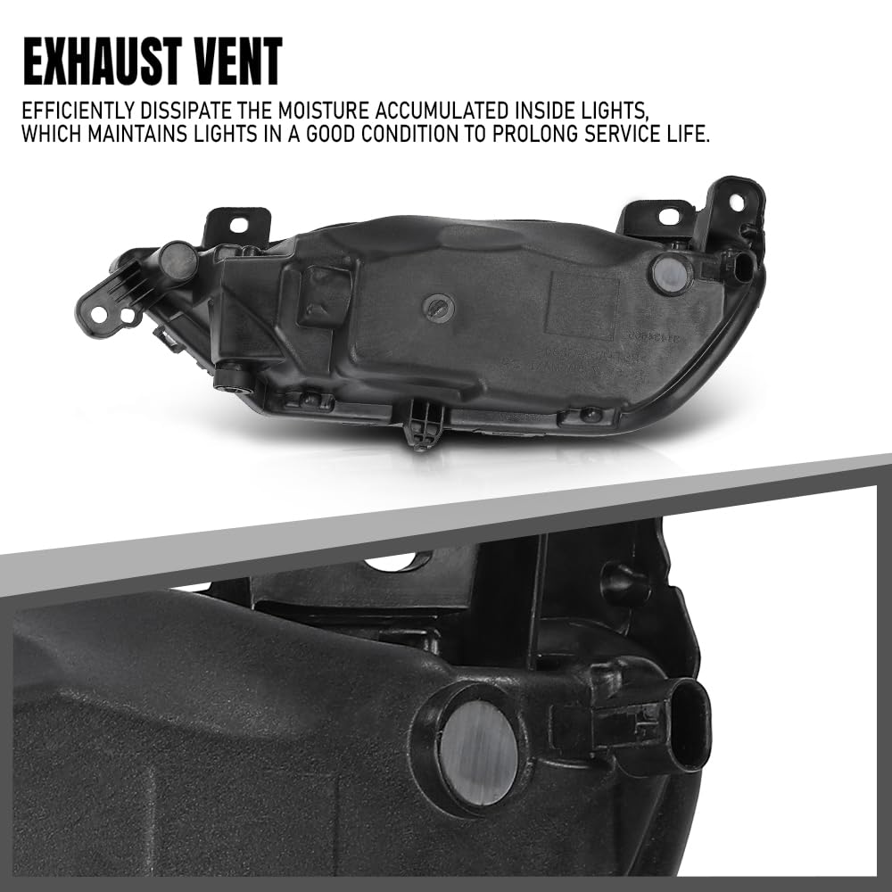 G-PLUS LED Fog Light Front Bumper Lamp Right Side Compatible with Volvo XC90 XC60 S90 V90 2016-2024 31395866 Black