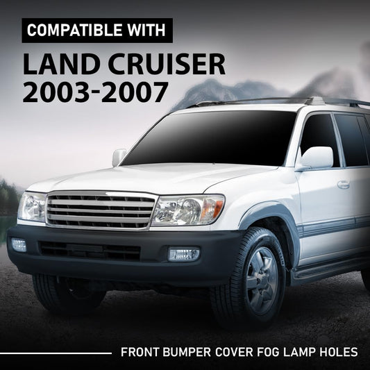 G-PLUS Front Bumper Cover Fog Lamp Holes Primed Compatible with Toyota Land Cruiser Base 2003-2007 5211960918, TO1000267