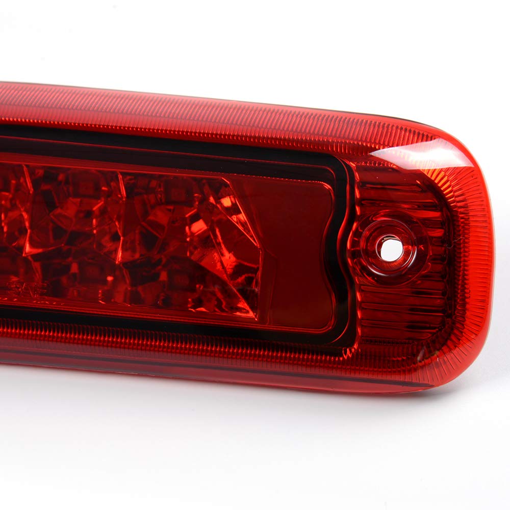 G-PLUS LED Third 3rd Brake Cargo Light Compatible With 1997 1998 1999 2000 2001 Cherokee, Rear Roof Center High Mount Stop Tail Light Replacement (Chrome Housing Red Lens)