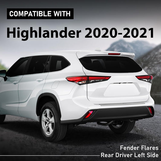 G-PLUS Fender Trim Molding Moulding Rear Driver Left Side Compatible with Toyota Highlander 2020-2023 750880E030