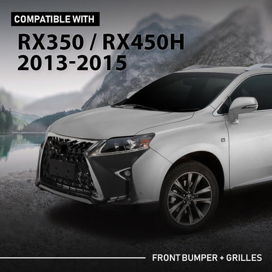 G-PLUS Front Bumper Kit Compatible with Lexus RX350 RX450h 2013-2020 18PCS Front View