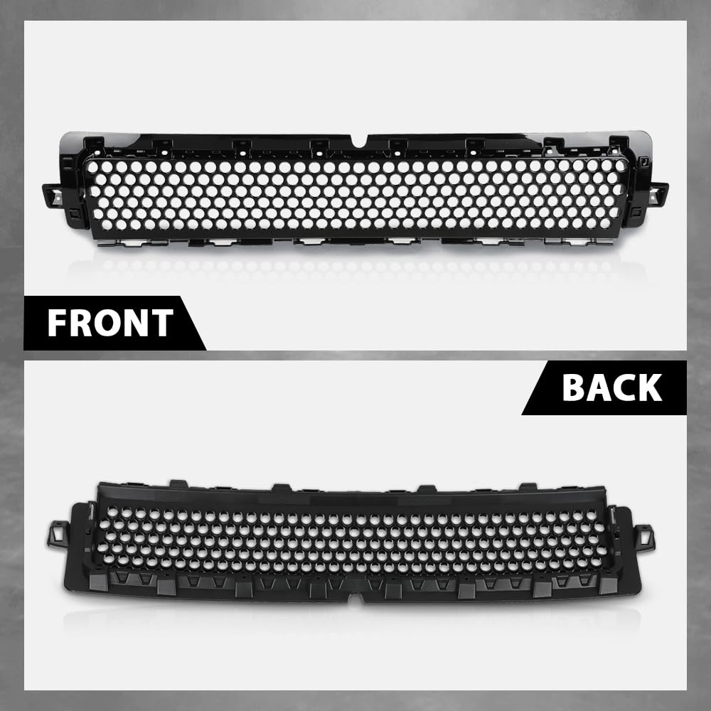G-PLUS Front Bumper Lower Grille Compatible with Land Rover Defender 90 110 130 2020-2024 Glossy Black Grill LR133561, LR129440, L8B217H750BA