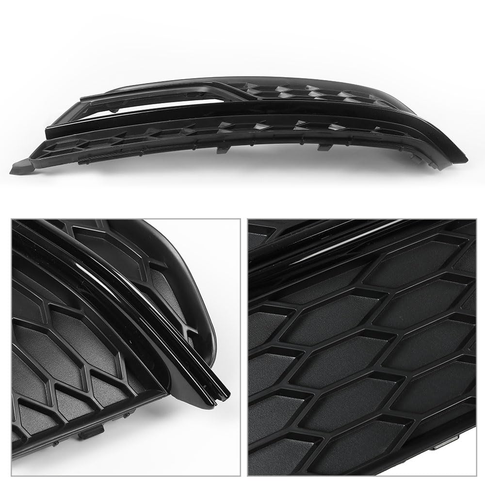 G-PLUS Black Front Bumper Fog Light Grilles Covers Driver and Passenger Side Fit Audi A5 S-Line S5 2013-2016 /Only Fit S-Line S5 Bumper Models/Not Fit For A5 Basic Version 8T0807681K 8T0807682K