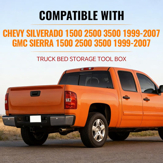 G-PLUS Truck Bed Storage Tool Box Left and Right Side Compatible with Chevy Silverado/GMC Sierra 1500 2500 3500 1999-2007 Black Pair