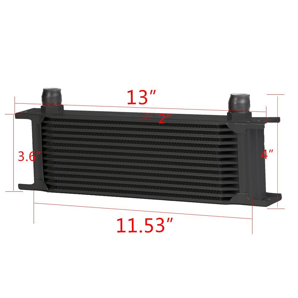 G-PLUS 13 Row 10AN-an10 Universal Aluminum Engine Transmission Oil Cooler Black