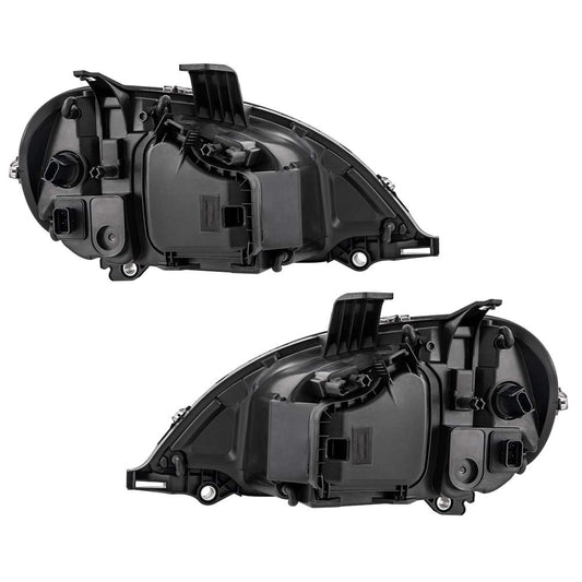 G-PLUS Headlights Assembly Compatible With 96-04 Freightliner Columbia Models Headlights Clear Lens Chrome Housing Amber Reflector (Driver+Passenger(Left+Right)) Bumper Headlamps,faros delanteros
