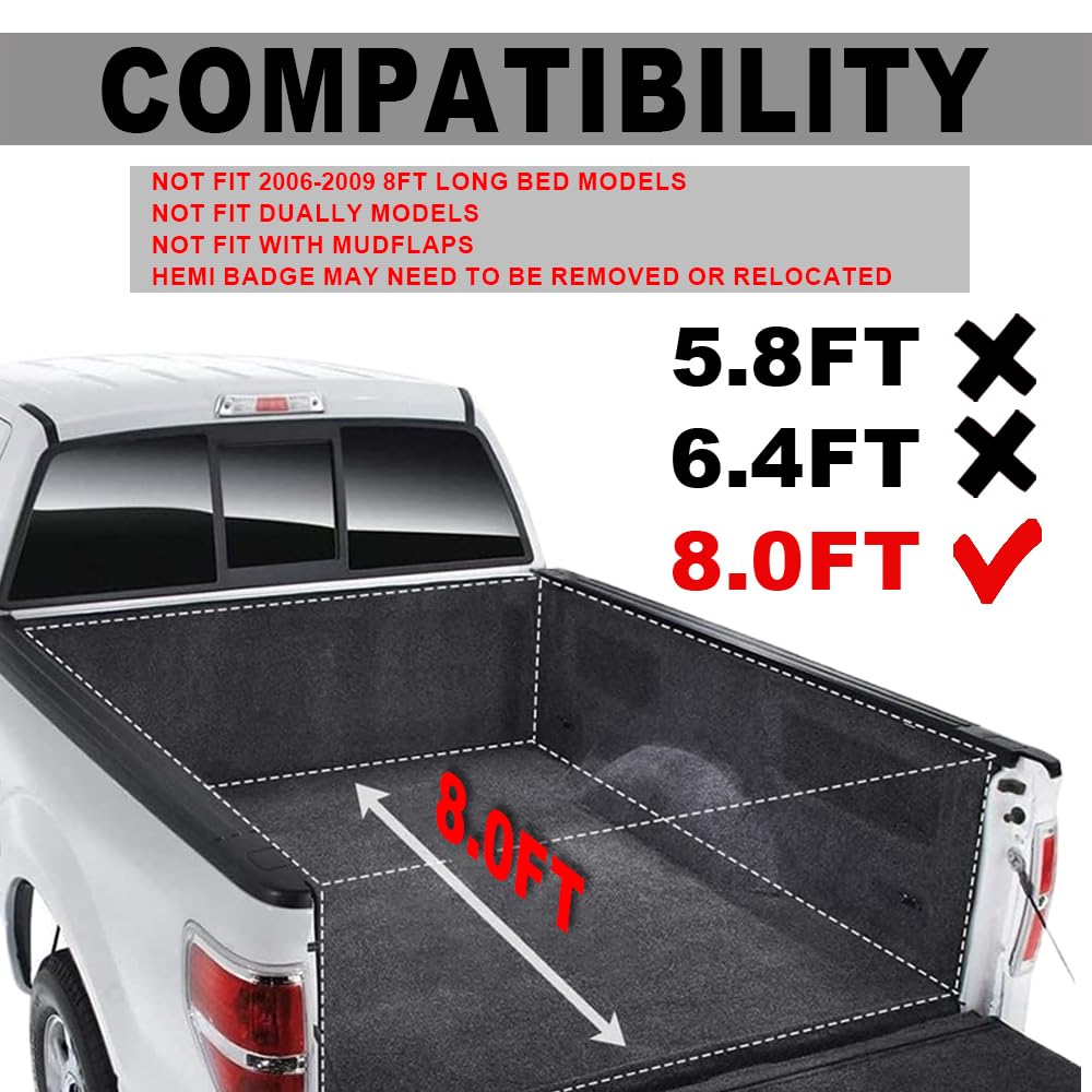 G-PLUS Fender Flares Compatible with Dodge Ram 1500 2002-2008/Compatible with Dodge Ram 2500 3500 2003-2009/Not Fit 06-09 8ft long bed models/Not Fit Dually models Smooth Matte Pocket Riveted Style