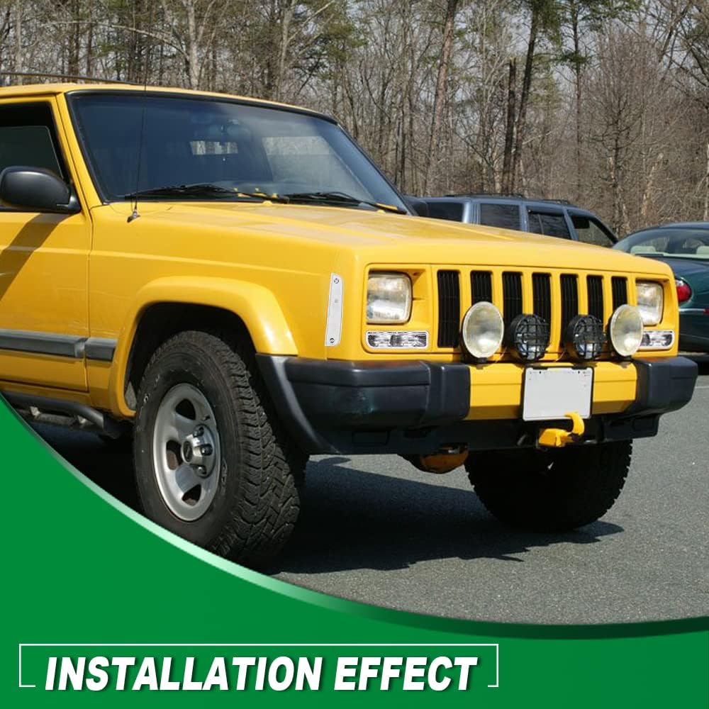 G-PLUS Corner Lights & Bumper Signal Lights Fit Jeep Cherokee XJ 1997 1998 1999 2000 2001,4 Pieces Clear lens Chrome Housing Clear Reflector