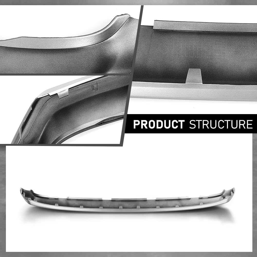 G-PLUS Front Lower Bumper Valance Panel Compatible with Ford Edge (submodel: SE, SEL, Titanium) 2015-2018 FO1095254C,FT4Z8419APTM Silver PP