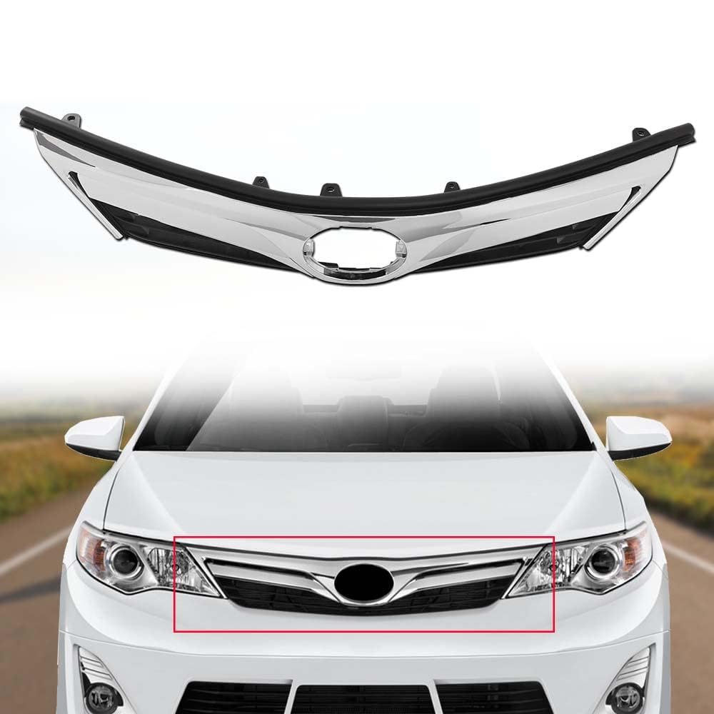 G-PLUS Front Upper Bumper Grille Compatible with Toyota Camry L LE XLE 2012-2014 53101-06560 104-51375 TO1200343
