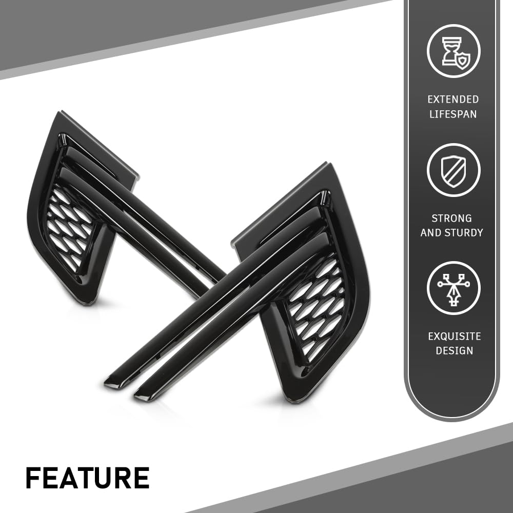 G-PLUS Fender Vent Grille Trim Louver Compatible with Land Rover Range Rover Sport 2014-2017 Without SVR Black
