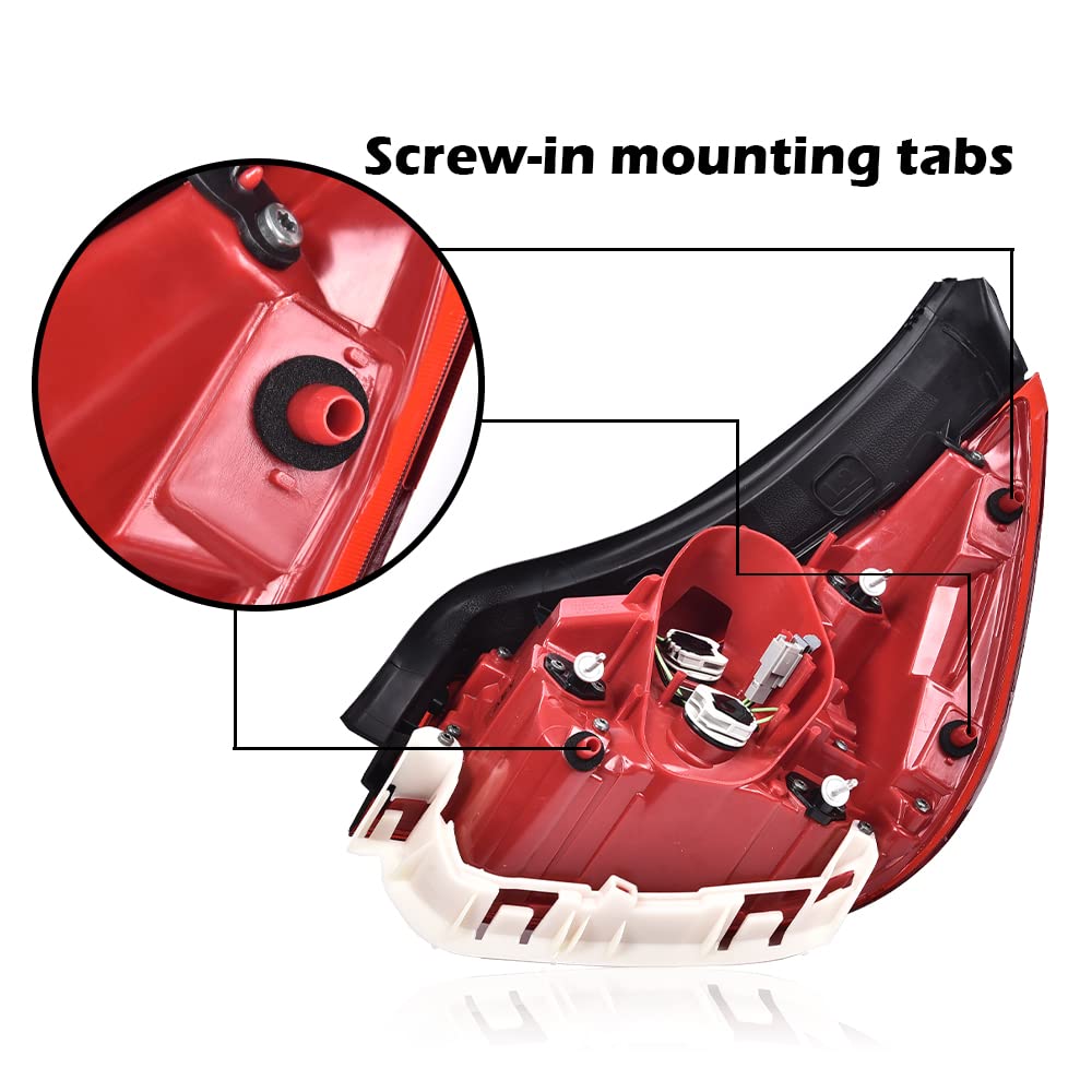 G-PLUS Tail Light Compatible with Chevy Malibu LT/LS/Eco 2013-2015,Fit 2016 Malibu Limited Tail Lamp Left Driver Red/ClearLens Black Housing(3 Plug) Luces Traseras Rear Brake Lamps Assembly