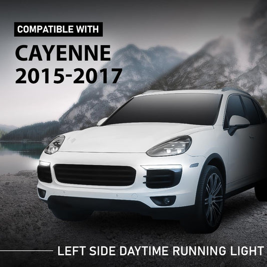 G-PLUS Left LED Fog Lamps DRL Daytime Running Lights, Compatible with Porsche Cayenne 958 2015-2017, Driver Side, 95863118130