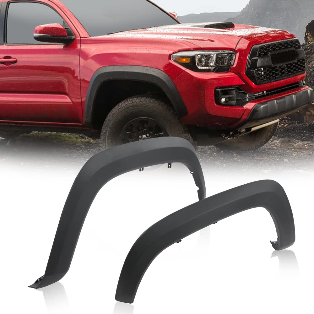 G-PLUS Fender Flares Front Driver and Passenger Side Compatible with Toyota Tacoma 2016 2017 2018 2019 2020 2021 Fender Flares Moulding Trim Wheel Opening Molding Set 7587104060 TO1291109C TO1290109C