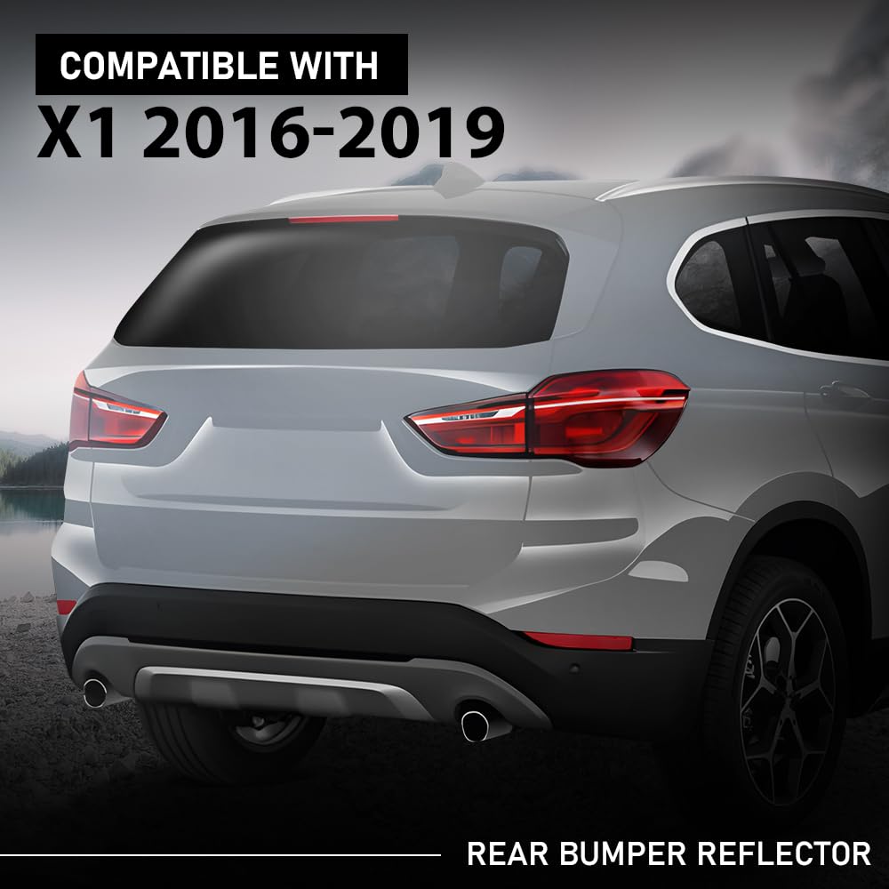 G-PLUS Rear Right Bumper Reflector, Compatible with BMW X1 sDrive28i, xDrive28i 2.0L L4 - Gas 2017-2019/ X1 xDrive28i 2.0L L4 - Gas 2016, Passenger Side, 61617355548