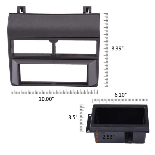 G-PLUS Car Stereo Radio Dash Kit Pocket Bezel Trim W/O Wire Harness Compatible with 1992-1994 Chevy Crew Cab Dually/Full Size Blazer/Suburban Grey