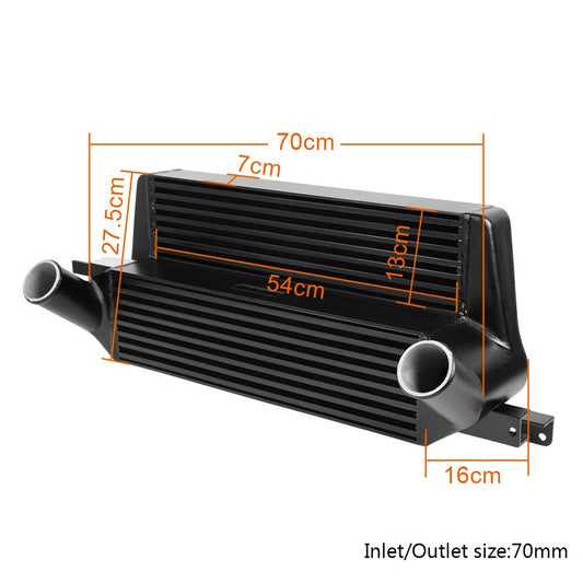 Compatible For Ford Mustang 2015 2016 2017 2.3L EcoBoost Direct Bolt On Upgrade Performance Intercooler Black